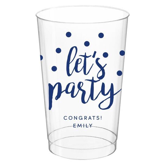 Confetti Dots Let's Party Clear Plastic Cups